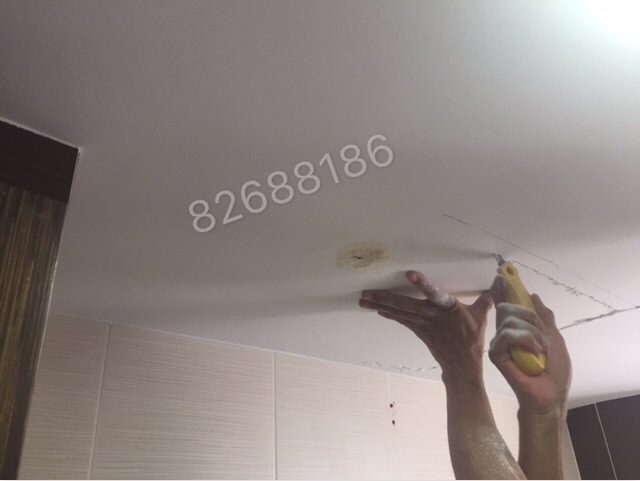 公寓切割天花板更换热水器过程